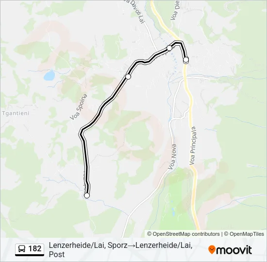 Plan de la ligne 182 de bus