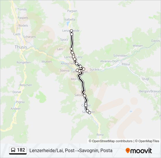 182 Bus Line Map