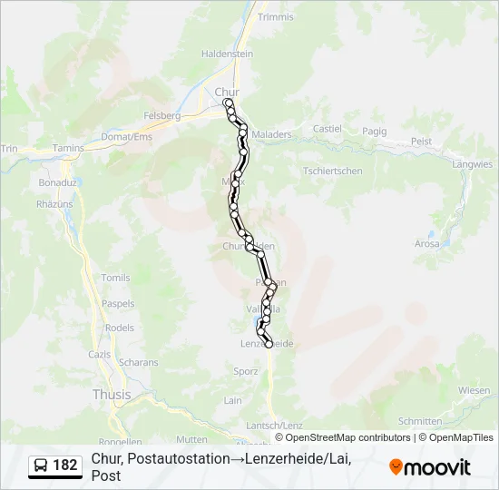 182 Bus Line Map