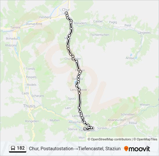 182 Bus Line Map