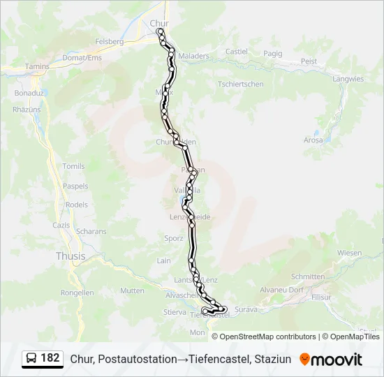 182 Bus Line Map