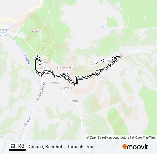 182 Bus Line Map