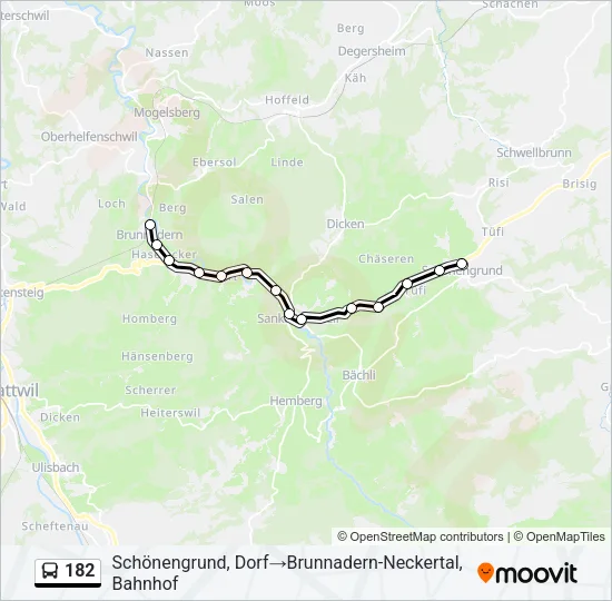 182 Bus Line Map
