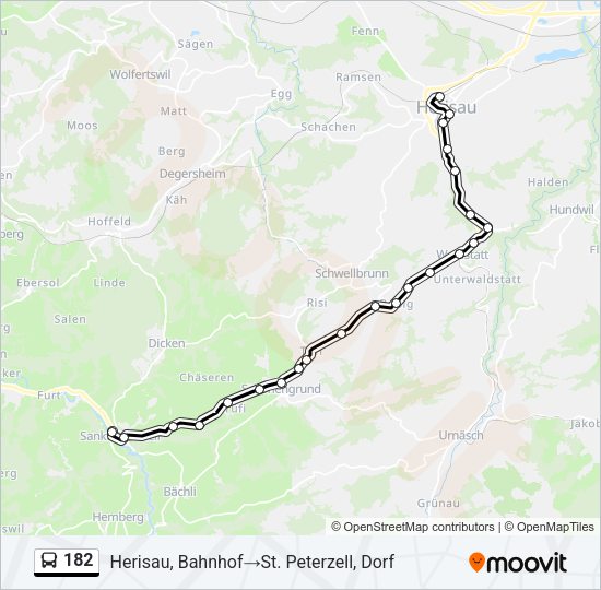 182 Bus Line Map