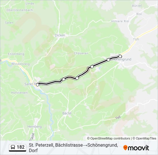 182 Bus Line Map