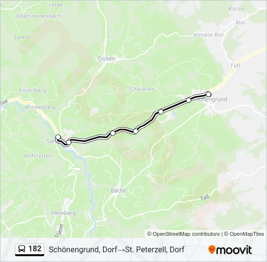 182 Bus Line Map