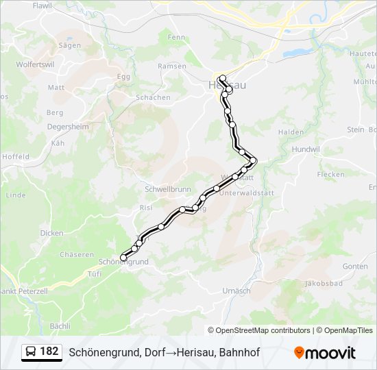 182 Bus Line Map