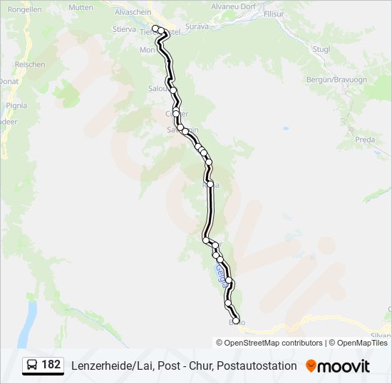 182 bus Line Map