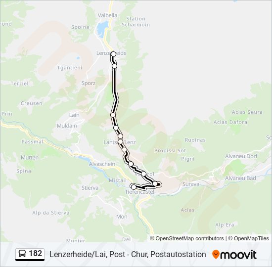 Buslinie 182 Karte