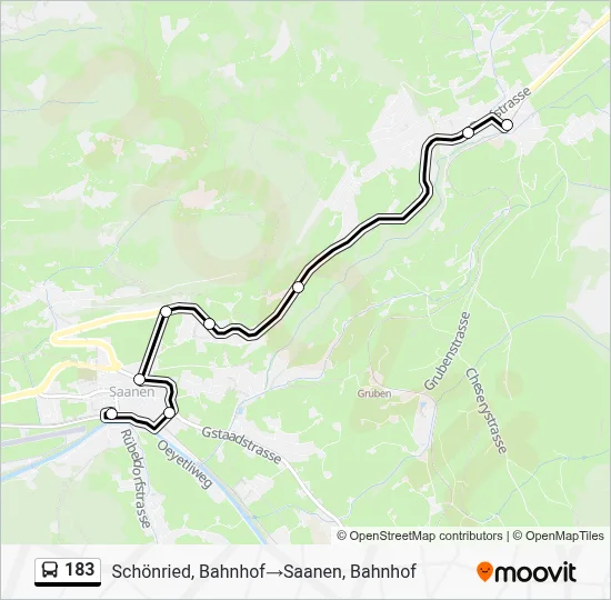 183 Route: Schedules, Stops & Maps - Schönried, Bahnhof‎→Saanen ...