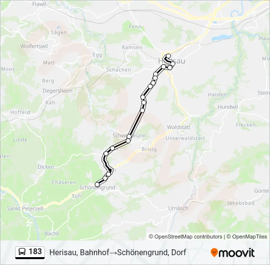 183 Bus Line Map