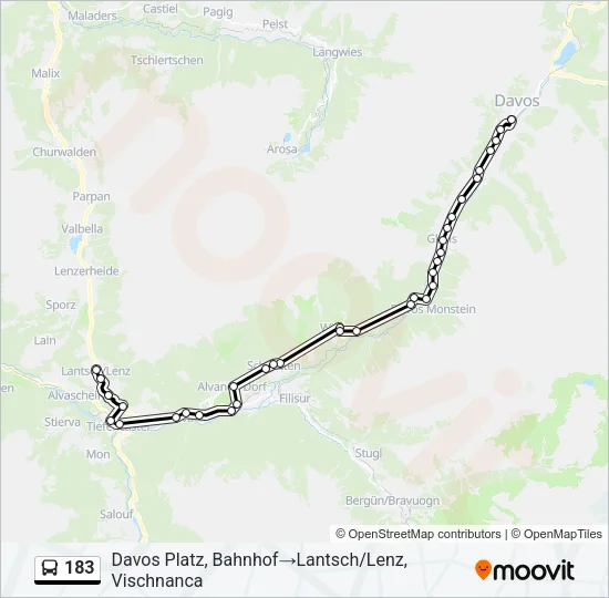 183 Bus Line Map