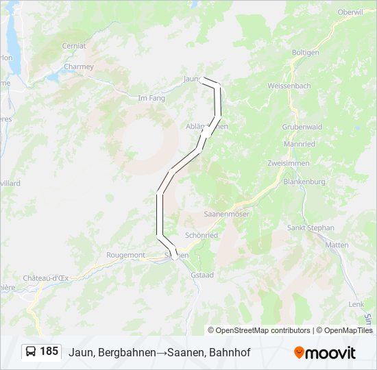 185 bus Line Map