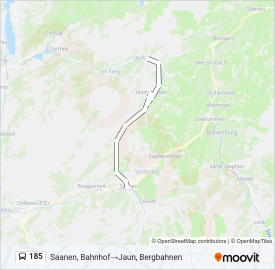185 Bus Line Map