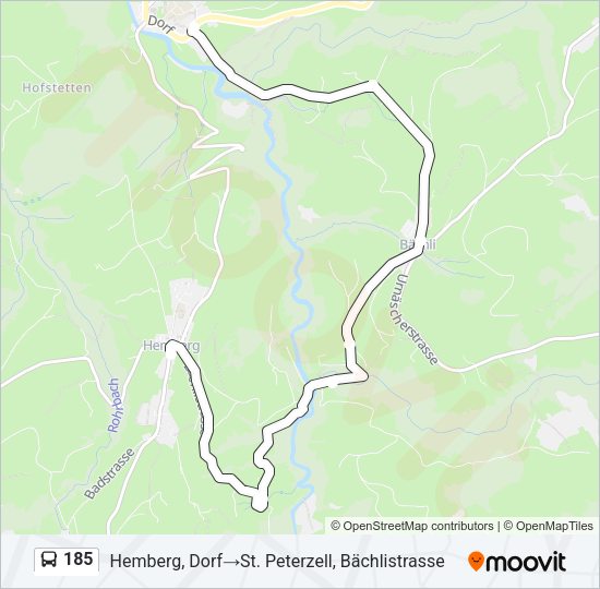 185 Bus Line Map