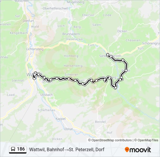 186 Bus Line Map