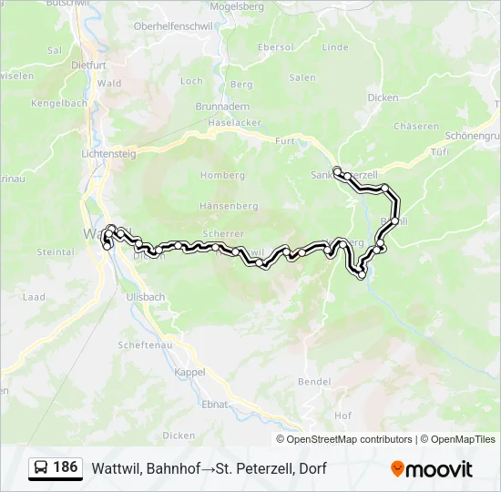 186 Bus Line Map