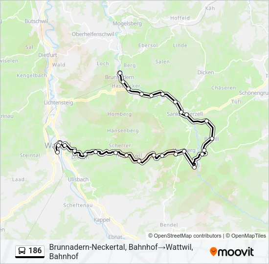 186 Bus Line Map