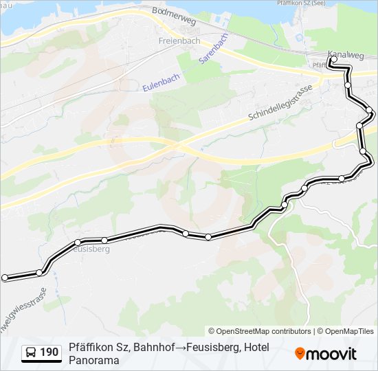 190 bus Line Map