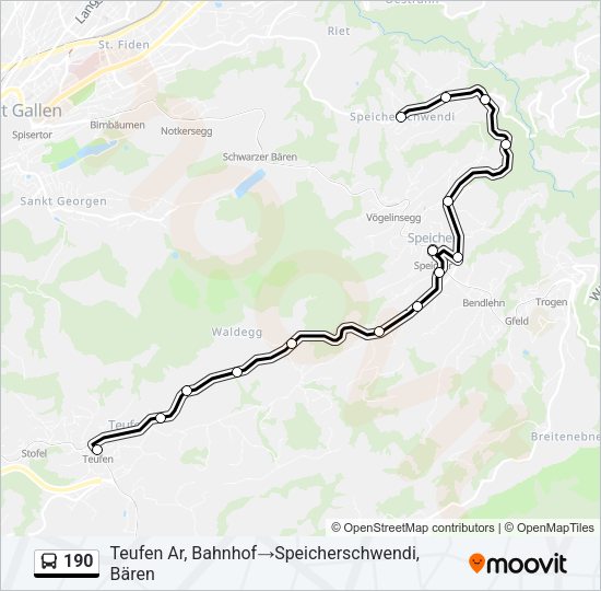 190 Bus Line Map