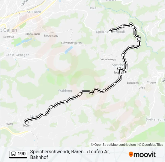 190 Bus Line Map