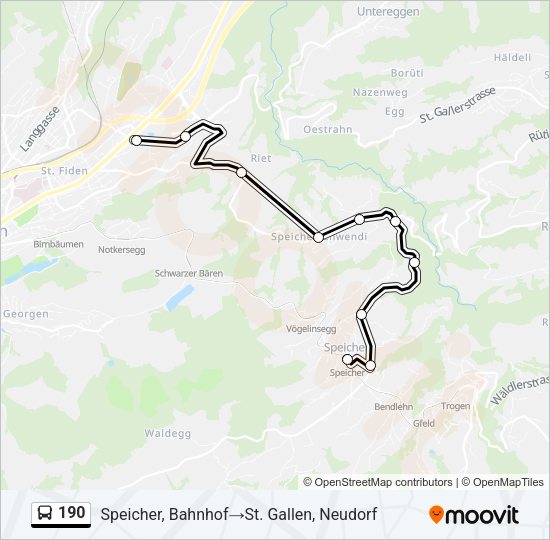 190 Bus Line Map