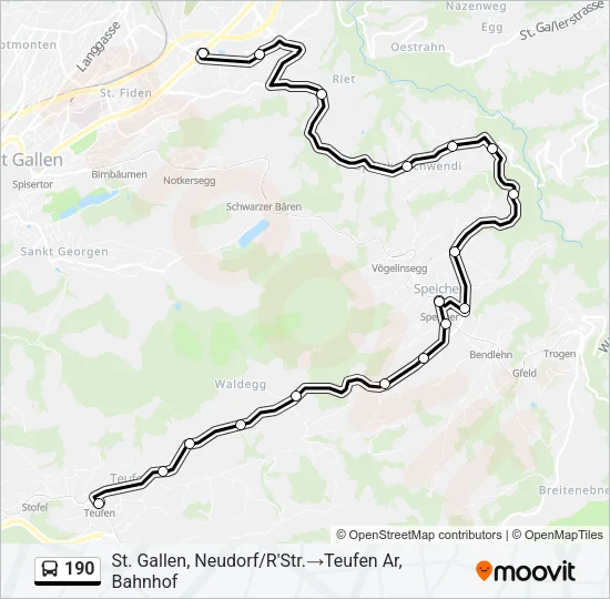 190 Bus Line Map