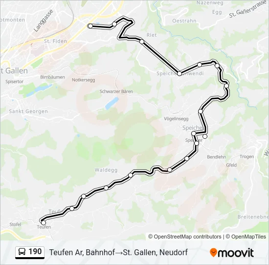 190 Bus Line Map