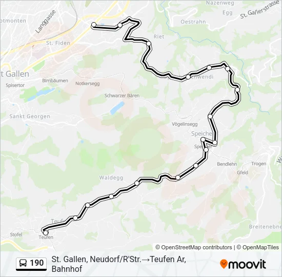 190 Bus Line Map