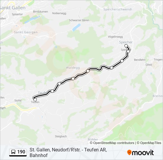 190 bus Line Map