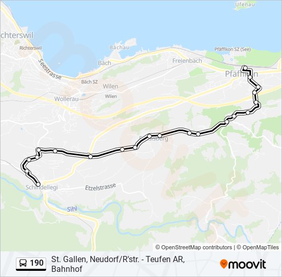 190 bus Line Map