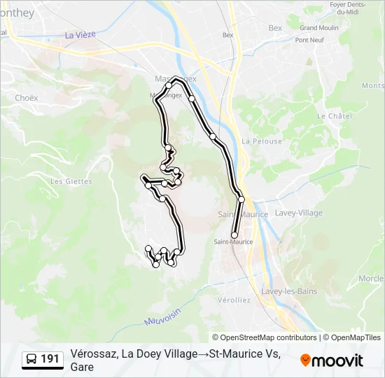 191 Bus Line Map