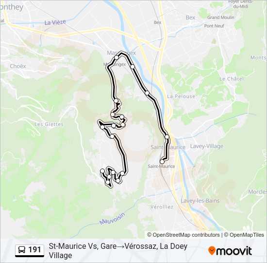 191 Bus Line Map