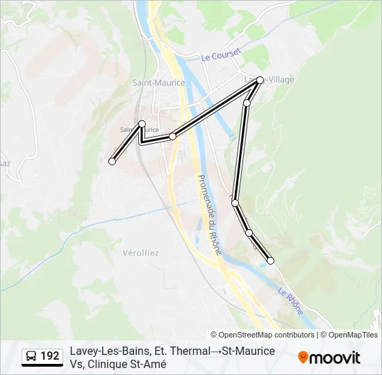 192 Bus Line Map
