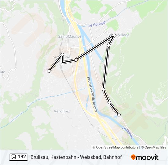 Plan de la ligne 192 de bus