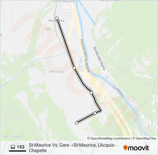 193 Bus Line Map