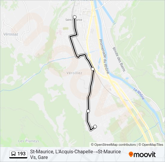 193 Bus Line Map