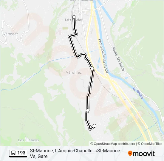 193 Bus Line Map