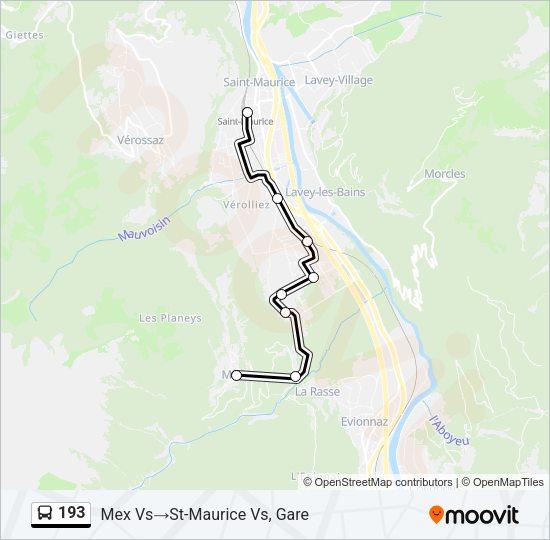 193 Bus Line Map