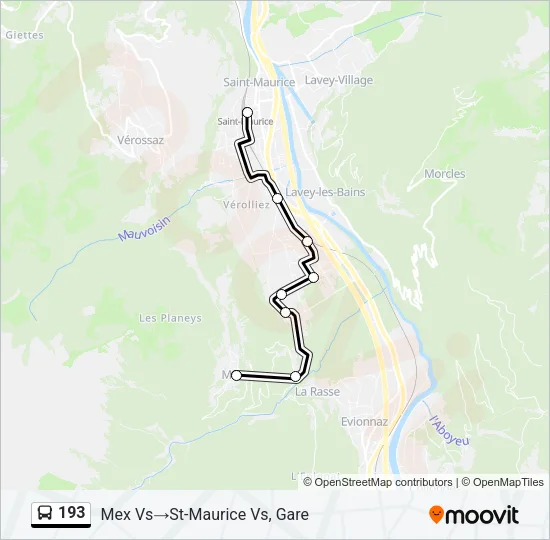 193 Bus Line Map