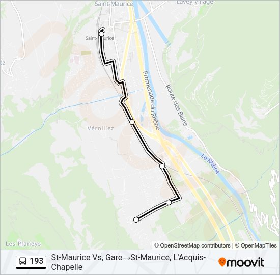 193 Bus Line Map