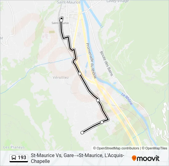 193 Bus Line Map
