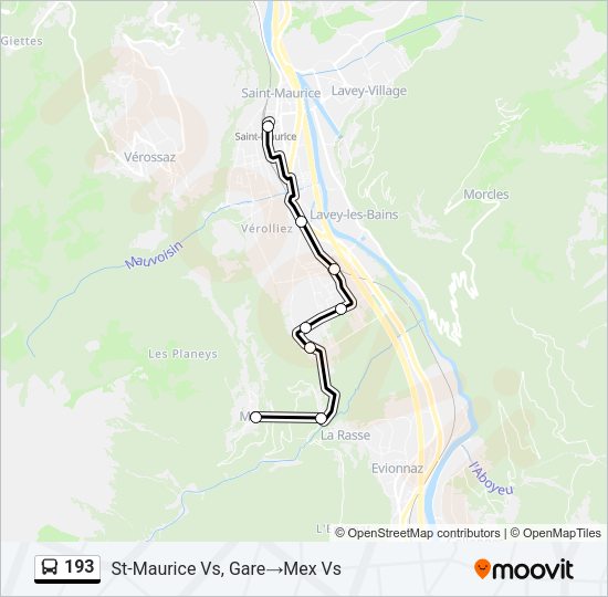 193 Bus Line Map