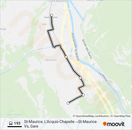 193 Bus Line Map