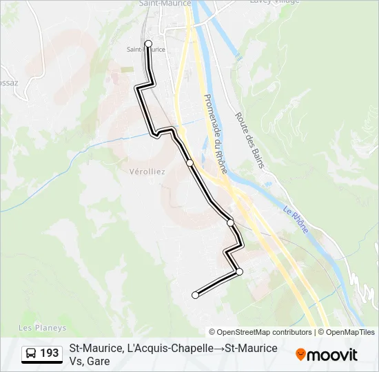 193 Bus Line Map
