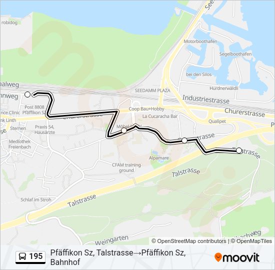 195 Bus Line Map
