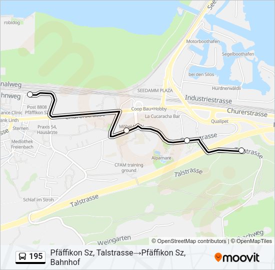 195 Bus Line Map