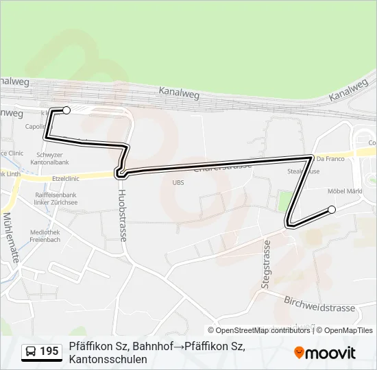 195 Bus Line Map