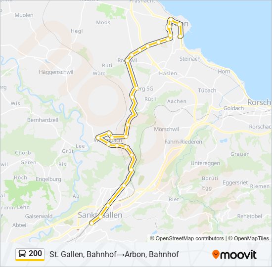 200 bus Line Map