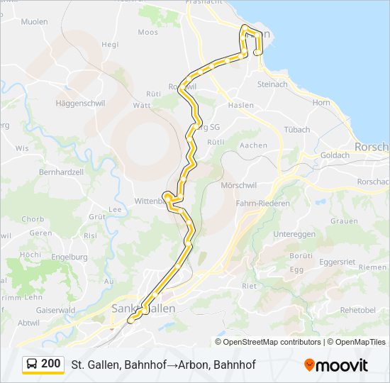 200 Bus Line Map